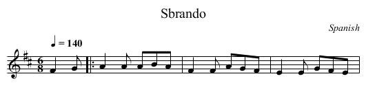 Sbrando - staff notation