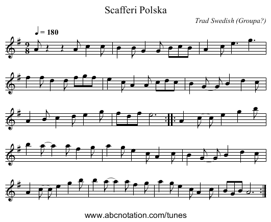 Scafferi Polska - staff notation