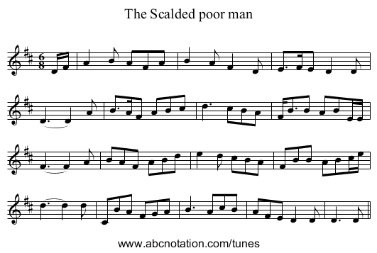 Scalded poor man, The - staff notation