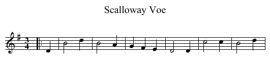 Scalloway Voe - staff notation