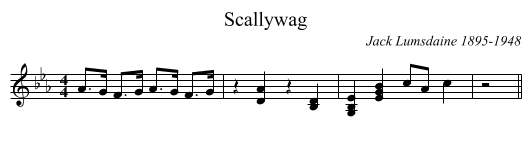 Scallywag - staff notation