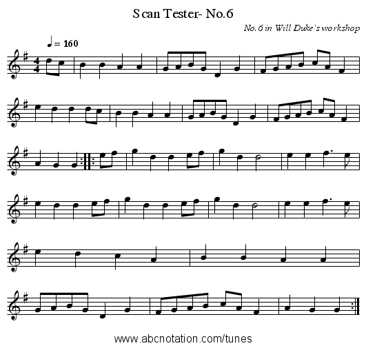 Scan Tester- No.6 - staff notation
