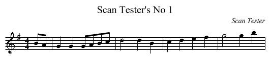 Scan Tester's No 1 - staff notation