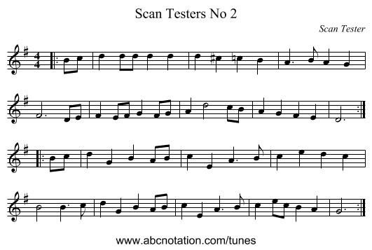 Scan Testers No 2 - staff notation
