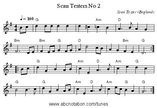 Scan Testers No 2 - staff notation