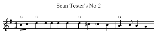 Scan Tester's No 2 - staff notation