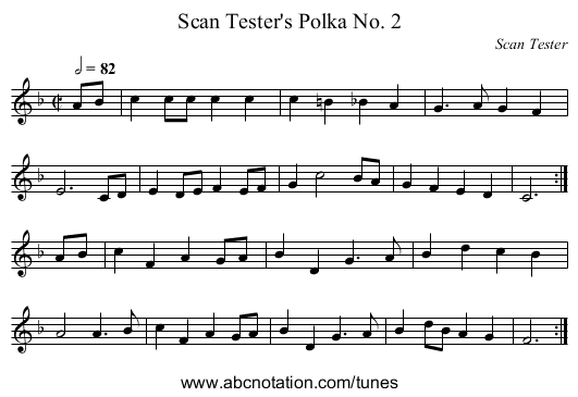 Scan Tester's Polka No. 2 - staff notation