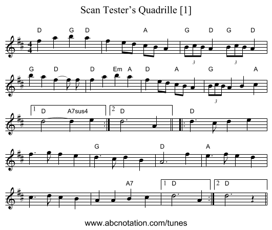 Scan Tester’s Quadrille [1] - staff notation