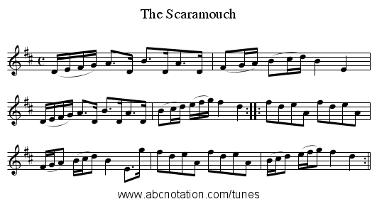 Scaramouch, The - staff notation