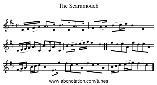 Scaramouch, The - staff notation