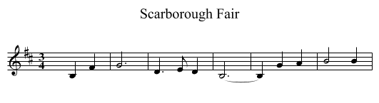 Scarborough Fair - staff notation