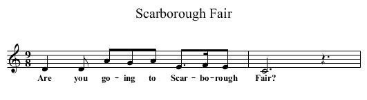 Scarborough Fair - staff notation