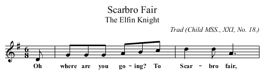 Scarbro Fair - staff notation