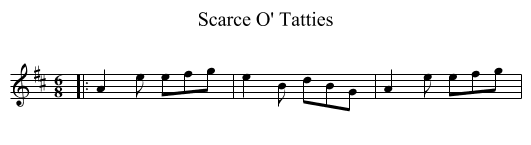 Scarce O' Tatties - staff notation