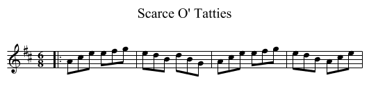 Scarce O' Tatties - staff notation