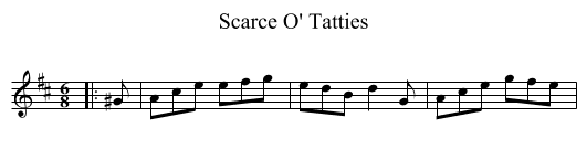Scarce O' Tatties - staff notation