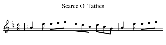 Scarce O' Tatties - staff notation