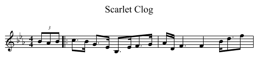 Scarlet Clog - staff notation