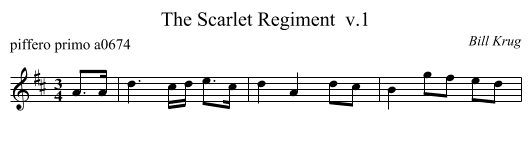 Scarlet Regiment  v.1, The  - staff notation