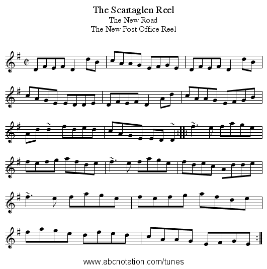 Scartaglen Reel, The - staff notation