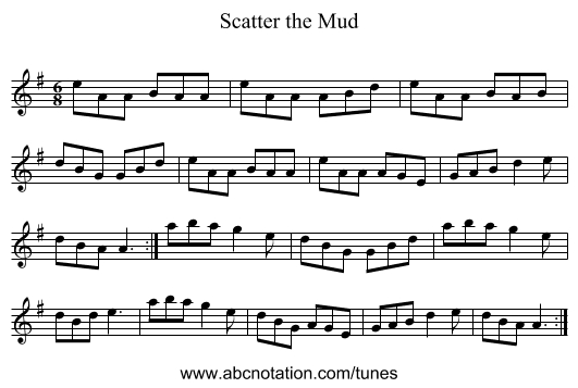 Scatter the Mud - staff notation