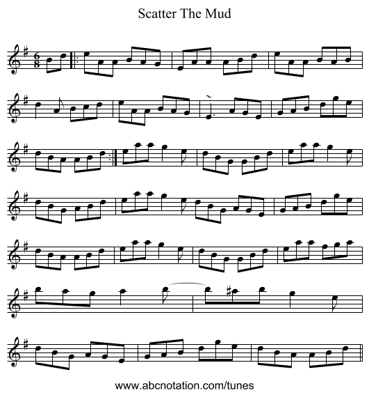 Scatter The Mud - staff notation
