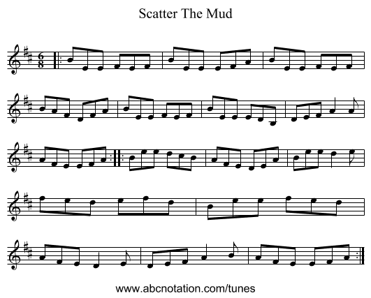 Scatter The Mud - staff notation