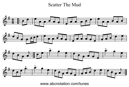Scatter The Mud - staff notation