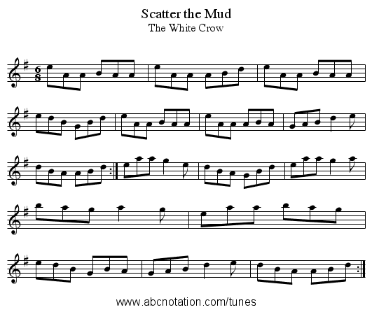 Scatter the Mud - staff notation