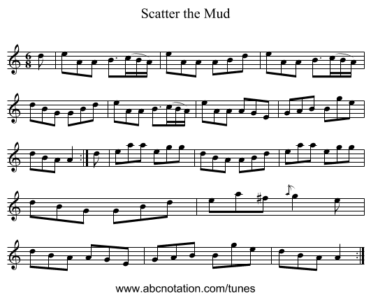 Scatter the Mud - staff notation