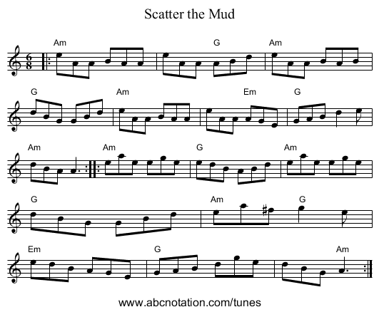 Scatter the Mud - staff notation
