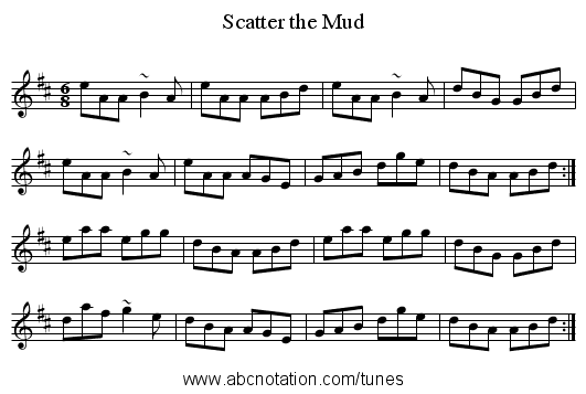 Scatter the Mud - staff notation