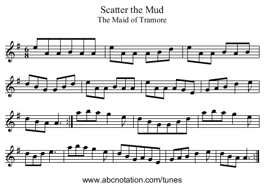 Scatter the Mud - staff notation