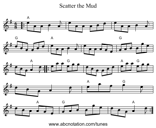 Scatter the Mud - staff notation