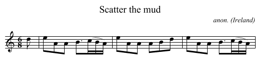 Scatter the mud - staff notation