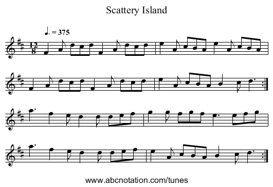 Scattery Island - staff notation