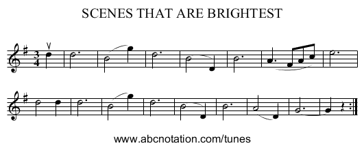 SCENES THAT ARE BRIGHTEST - staff notation