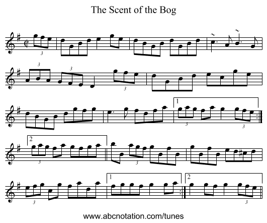 Scent of the Bog, The - staff notation