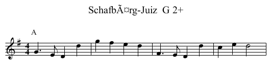 SchafbÃ¤rg-Juiz  G 2+ - staff notation