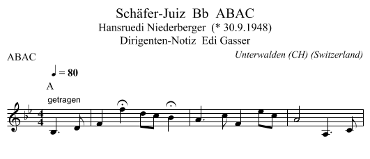 Schäfer-Juiz  Bb  ABAC - staff notation