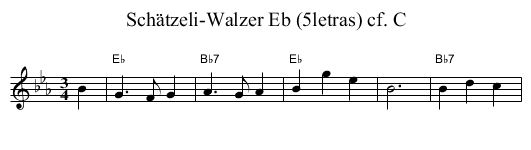 Sch&auml;tzeli-Walzer Eb (5letras) cf. C - staff notation