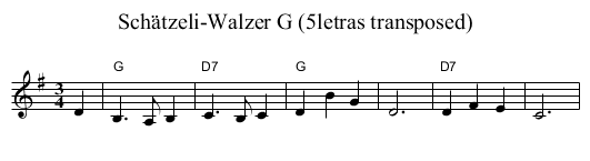 Sch&auml;tzeli-Walzer G (5letras transposed) - staff notation