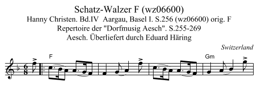 Schatz-Walzer F (wz06600) - staff notation