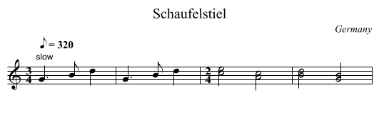 Schaufelstiel - staff notation