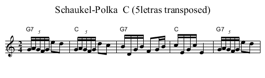 Schaukel-Polka  C (5letras transposed) - staff notation