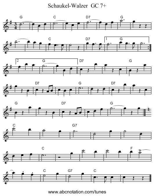 Schaukel-Walzer  GC 7+ - staff notation