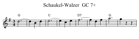 Schaukel-Walzer  GC 7+ - staff notation