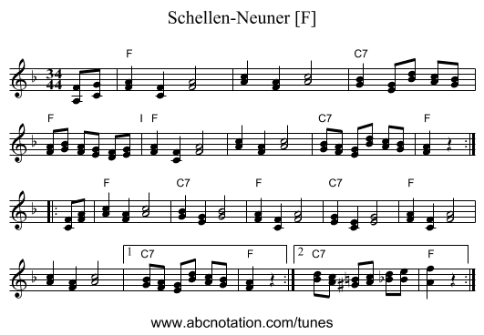 Schellen-Neuner [F] - staff notation