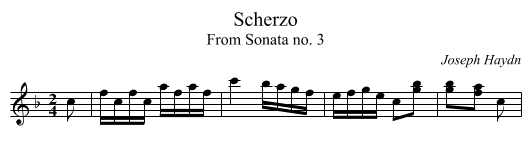Scherzo - staff notation