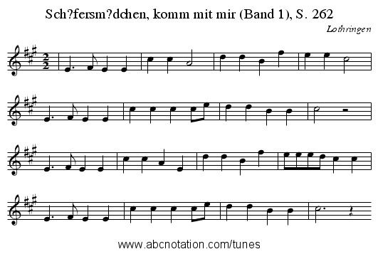 Sch?fersm?dchen, komm mit mir (Band 1), S. 262 - staff notation